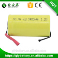 Ni-CD 1.2V 3400mAh SC rechargeable batteries Cells